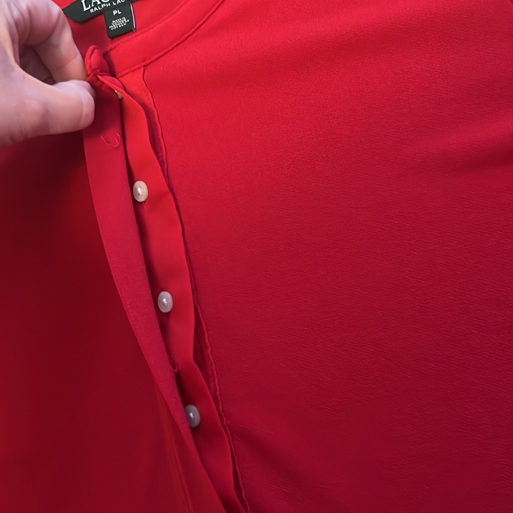 Lauren Ralph Lauren red tunic style top - Picture 5 of 8